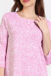 Zivame Hide N Seek Knit Cotton Knee Length Nightdress - Candy Pink — thumbnail 5